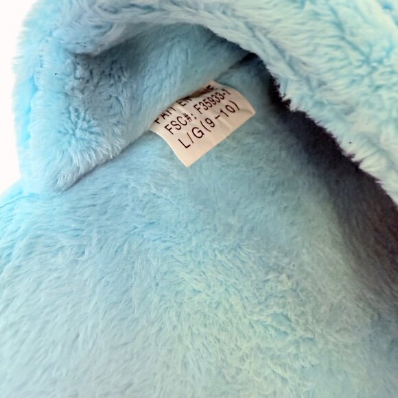 Disney Tinker Bell Slippers Blue Plush Womens Size L Cozy Fleece Indoor Footwear - Picture 2 of 10